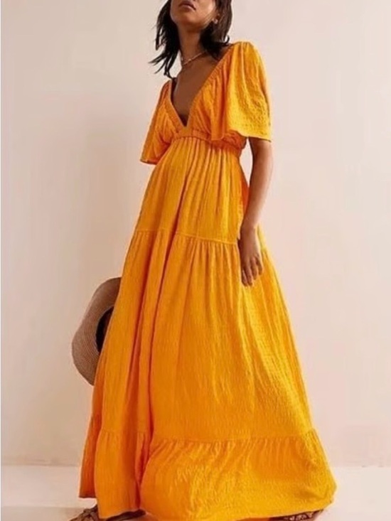 Free People Dresses & Skirts - Free People La La Maxi Dress in California Poppy
